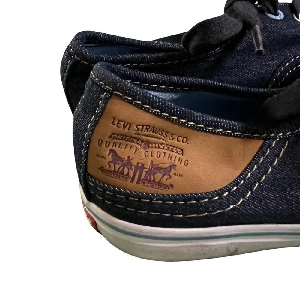 Levi's Youth‎ Size 2 Dark Wash Denim Blue Low Top Casual Sneakers